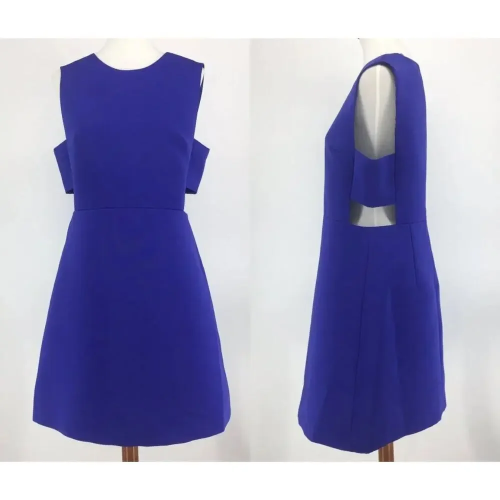Kate spade $398 Side Cutout a-line Dress Sz 2 Blue NWT